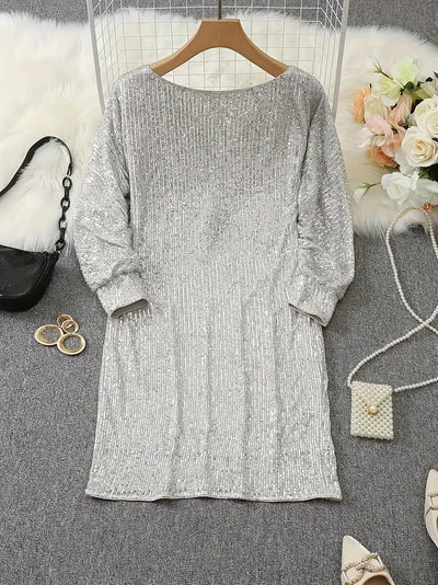 Isla - Contrast Sequin Dress