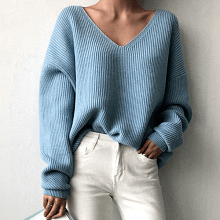 Poppy | Cozy V-Neck Knit Sweater for Winter