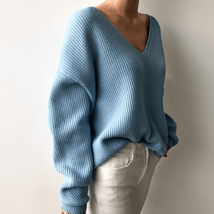 Poppy | Cozy V-Neck Knit Sweater for Winter