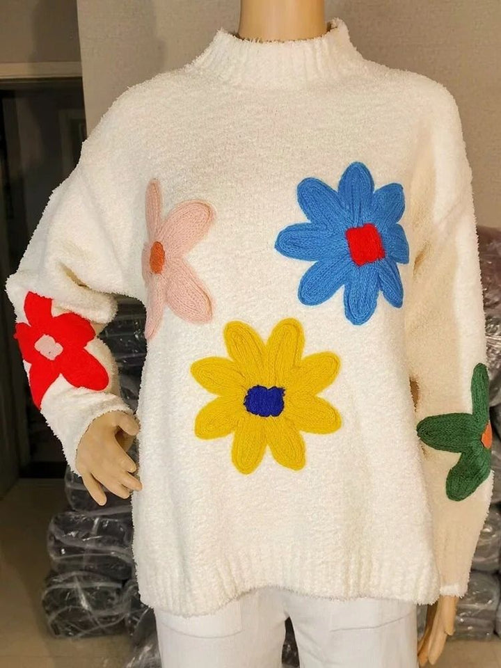 Ruby | Cozy Winter Floral Knit Sweater for Women