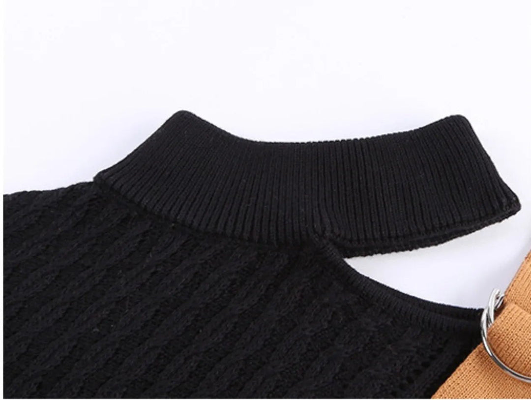 Elsie | Winter Chic One-Shoulder Leopard Sweater