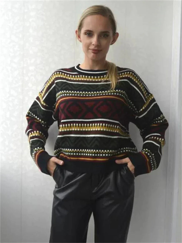 Esme | Geometric Print Sweater for Winter Style