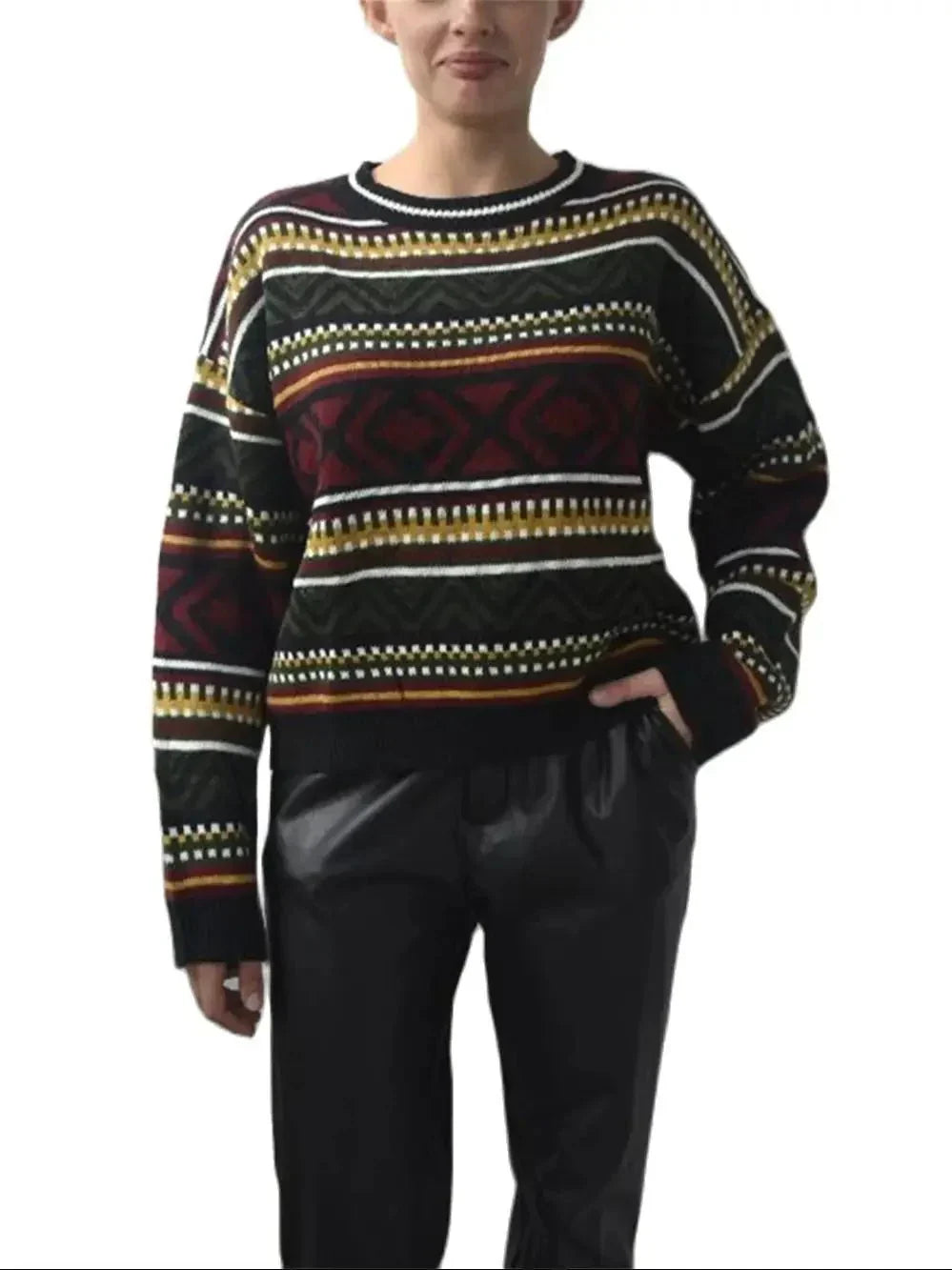 Esme | Geometric Print Sweater for Winter Style