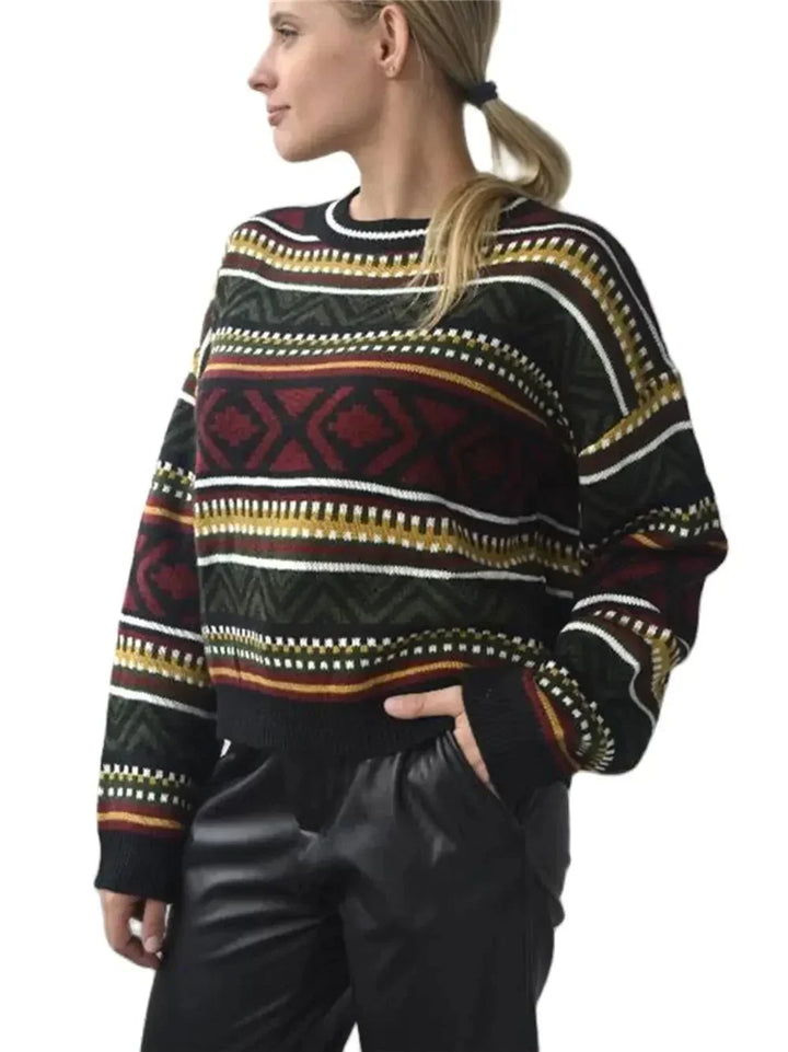 Esme | Geometric Print Sweater for Winter Style