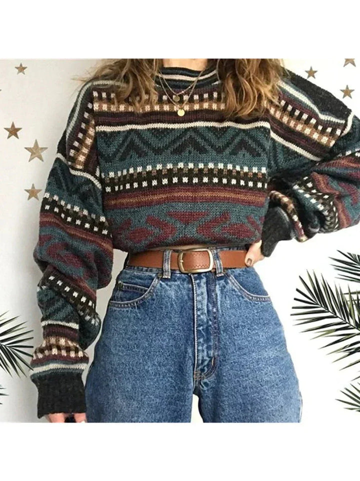 Esme | Geometric Print Sweater for Winter Style